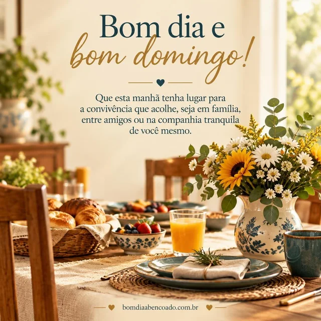 Imagem com mensagem de bom dia abençoado para domingo, sem nome pessoal