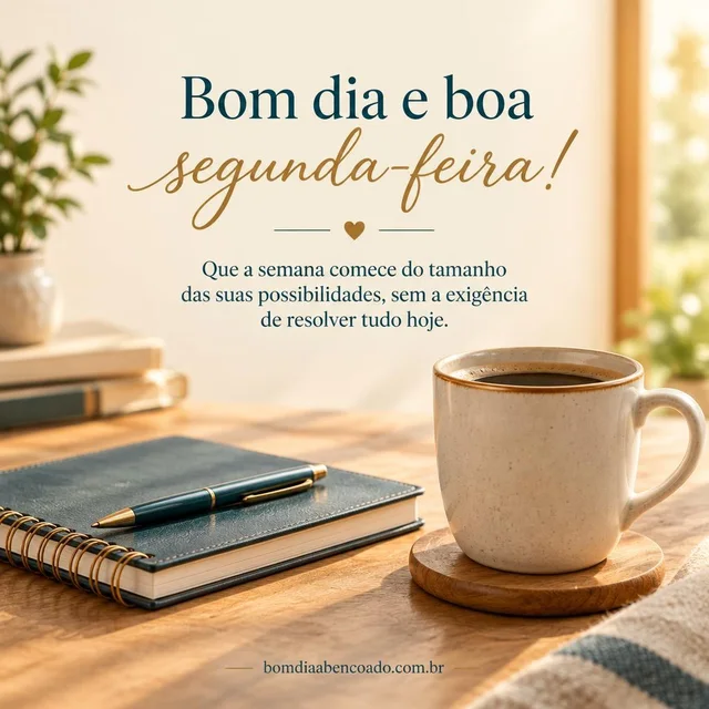 Imagem com mensagem de bom dia abençoado para segunda-feira, sem nome pessoal