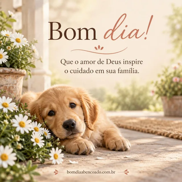 Animais em uma imagem de bom dia com uma mensagem afetuosa